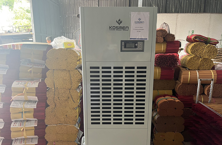 Dự &aacute;n lắp đặt m&aacute;y h&uacute;t ẩm cho cơ sở sấy nhang tỉnh Long An 