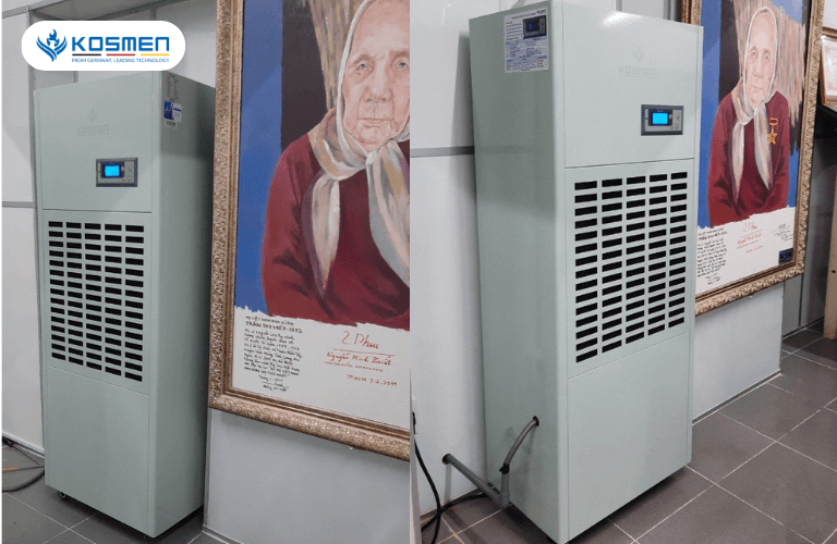 M&aacute;y h&uacute;t ẩm Kosmen KM-180S được sử dụng để bảo quản t&agrave;i liệu trong Trung t&acirc;m Lưu trữ quốc gia II