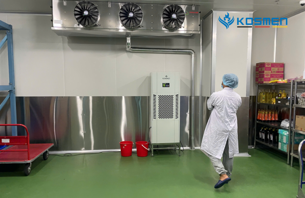 Lắp đặt máy hút ẩm Kosmen chống ẩm xưởng sản xuất tại Long An