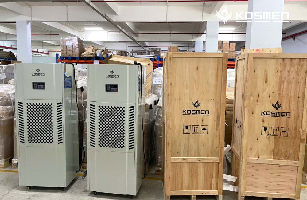 M&aacute;y h&uacute;t ẩm Kosmen KM-180S kiểm so&aacute;t ẩm kho lưu trữ sản phẩm, nguy&ecirc;n liệu thực phẩm