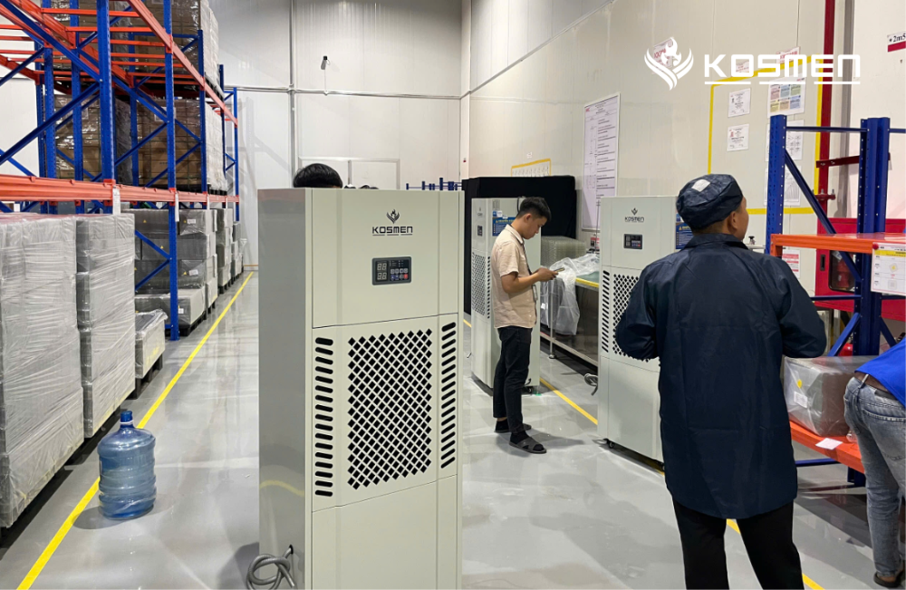 Lắp đặt máy hút ẩm công suất lớn kiểm soát ẩm kho xưởng lưu trữ hàng hóa tại Đồng Nai