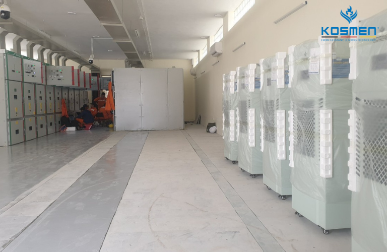 M&aacute;y h&uacute;t ẩm Kosmen KM-180S được sử dụng để xử l&yacute; ẩm cho trạm điện trung chuyển