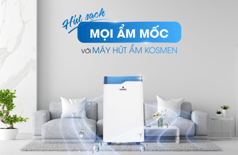 Máy hút ẩm Kosmen KM-20N xử lý ẩm mốc nhanh chóng