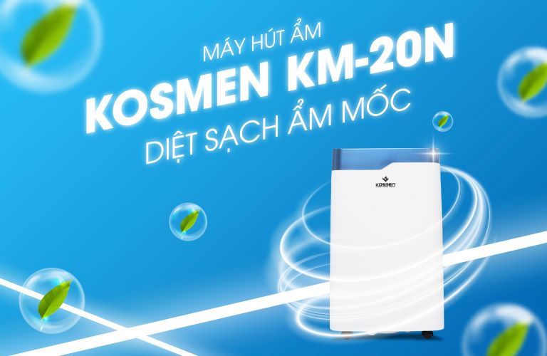 M&aacute;y h&uacute;t ẩm Kosmen KM-20N c&oacute; khả năng xử l&yacute; ẩm tốt, nhanh ch&oacute;ng