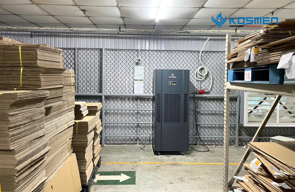 Lắp đặt máy hút ẩm công nghiệp Kosmen KM-250S bảo quản bao bì giấy