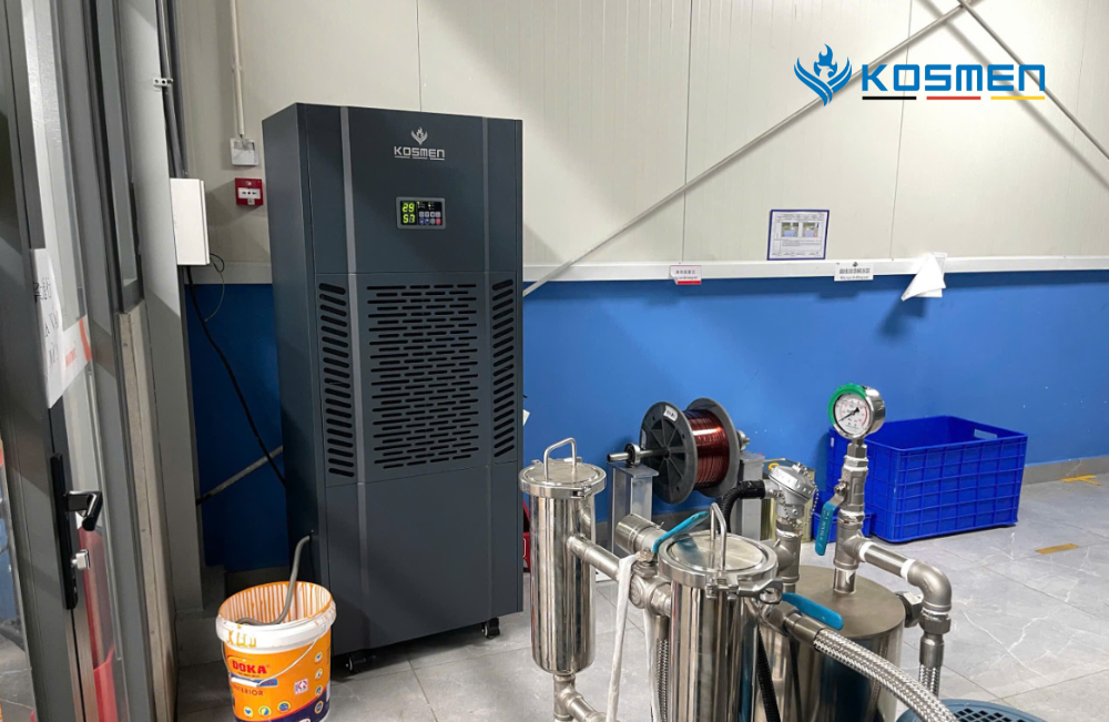 Máy hút ẩm Kosmen KM-250S kiểm soát kho sản xuất ống đồng, dây đồng