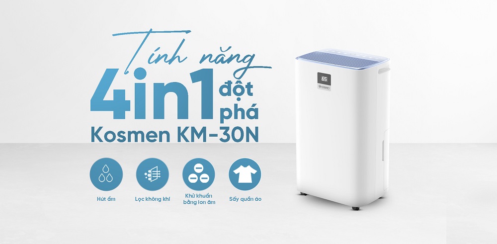 Máy hút ẩm Kosmen - Giải pháp bảo vệ gia đình cho mùa nồm ẩm