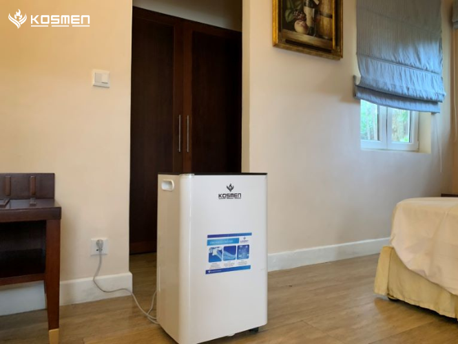 Máy hút ẩm được sử dụng trong phòng khách sạn, homestay để hạn chế tình trạng ẩm thấp