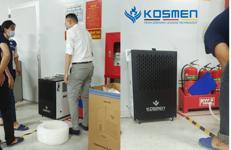 Lắp đặt m&aacute;y h&uacute;t ẩm c&ocirc;ng nghiệp Kosmen KM-90S