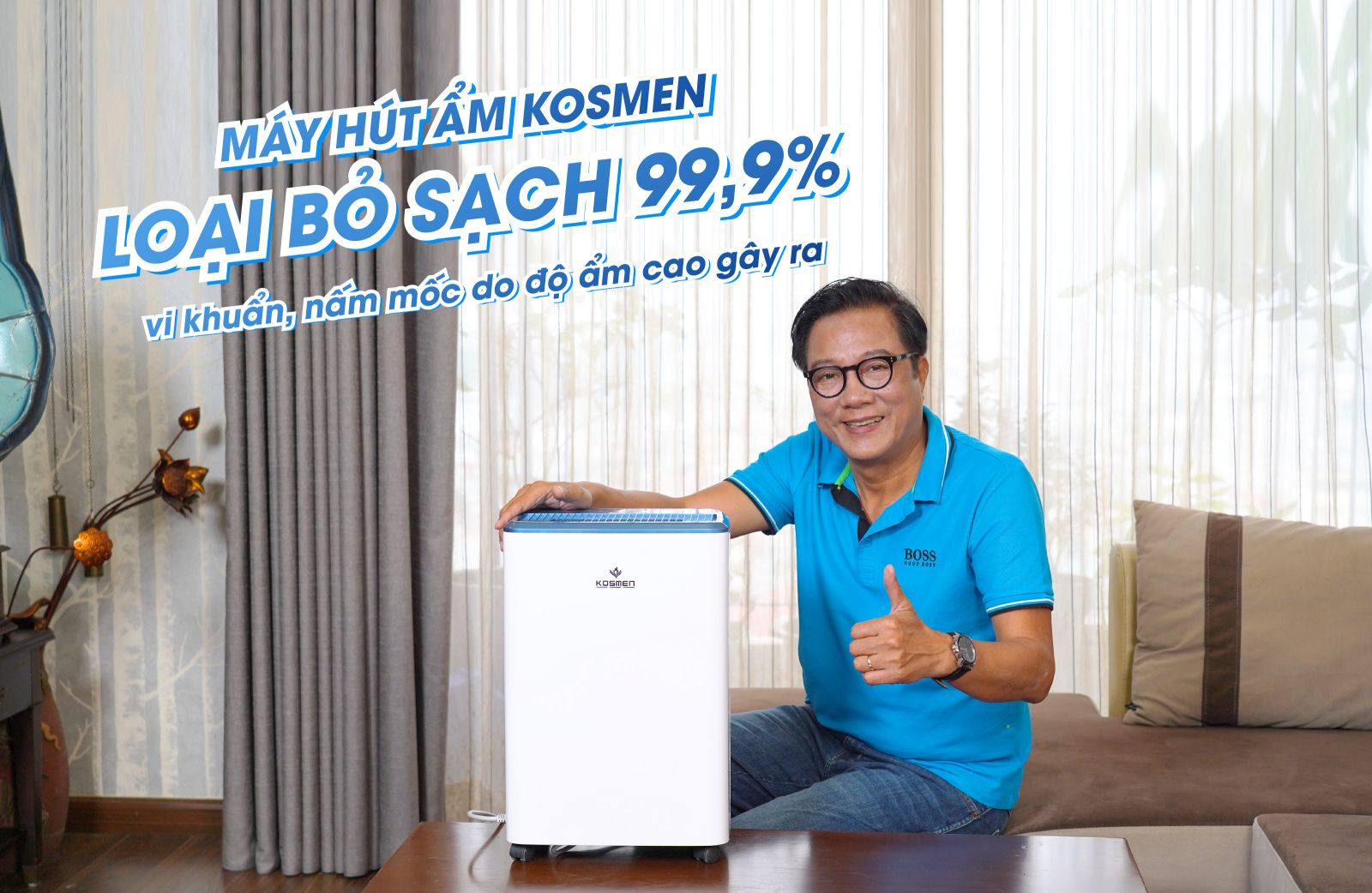 Máy hút ẩm không khí Kosmen giúp nhà cửa khô thoáng, tạm biệt sàn nhà trơn trượt