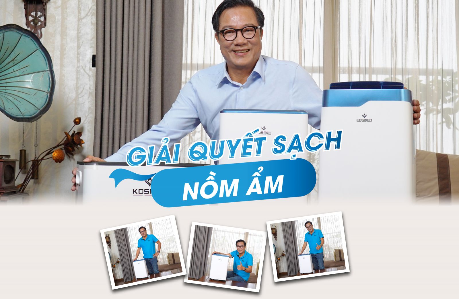 Máy hút ẩm dân dụng giúp kiểm soát độ ẩm nhanh chóng, ngăn ngừa nấm mốc, khử mùi