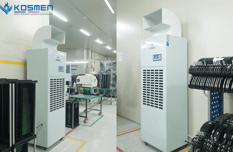 Sử dụng máy hút ẩm Kosmen KM-180S để bảo quản thiết bị, linh kiện điện tử trong kho xưởng