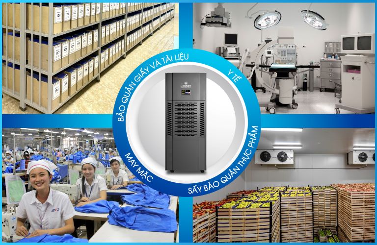 Máy hút ẩm công nghiệp Kosmen đảm bảo khả năng xử lý ẩm tốt trong nhiều lĩnh vực