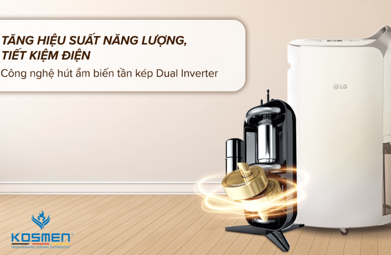 M&aacute;y h&uacute;t ẩm LG sử dụng c&ocirc;ng nghệ biến tầng k&eacute;p