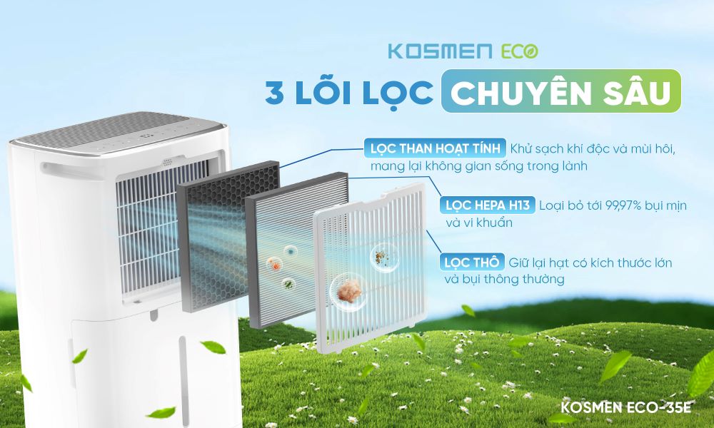 Kosmen ECO-35E được trang bị hệ thống màng lọc đa tầng  