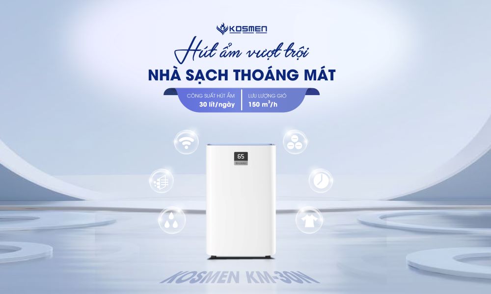 Máy hút ẩm Kosmen được trang bị nhiều tính năng hữu ích