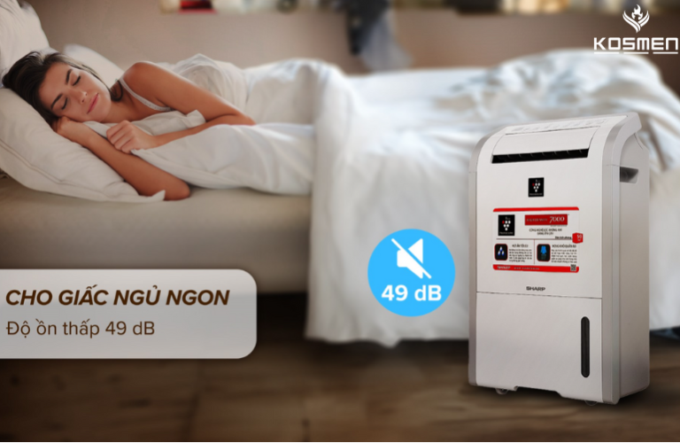 Máy hút ẩm Sharp nổi bật với khả năng vận hành êm ái, tiếng ồn thấp