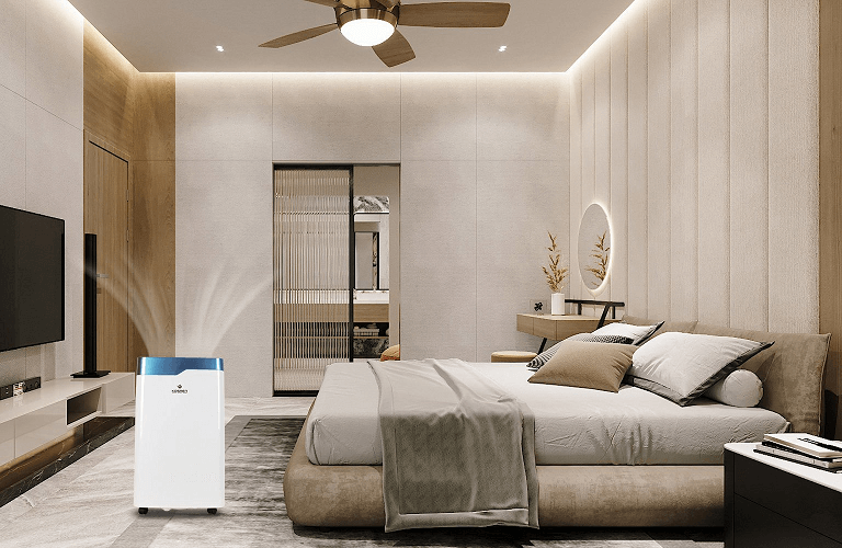 Sử dụng máy hút ẩm giúp hạn chế, ngăn ngừa trần nhà bị ẩm mốc