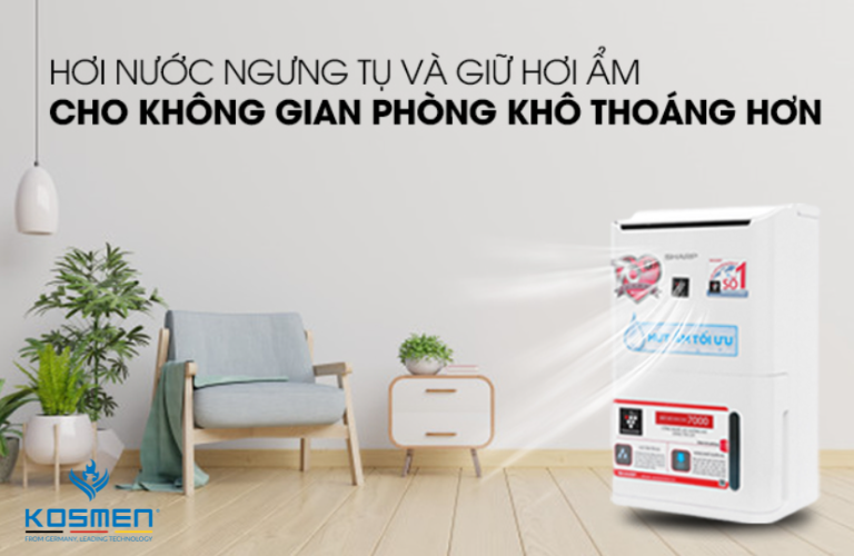 M&aacute;y h&uacute;t ẩm Sharp l&agrave; thiết bị xử l&yacute; ẩm d&acirc;n dụng th&iacute;ch hợp sử dụng trong gia đ&igrave;nh