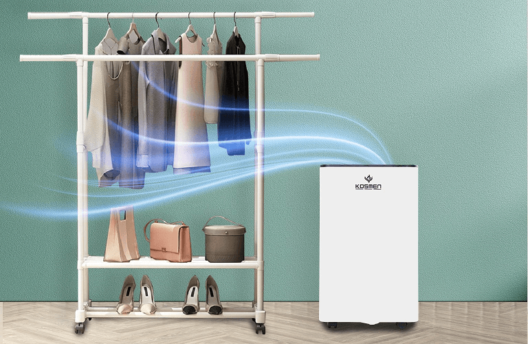 Máy giảm độ ẩm dân dụng Kosmen tích hợp tính năng sấy giúp làm khô nhanh chóng