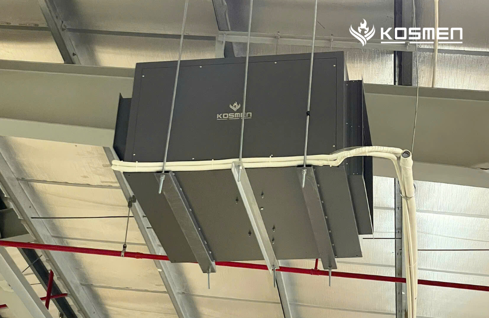 Máy hút ẩm treo trần Kosmen KM-180DS bảo quản sản phẩm giày dép