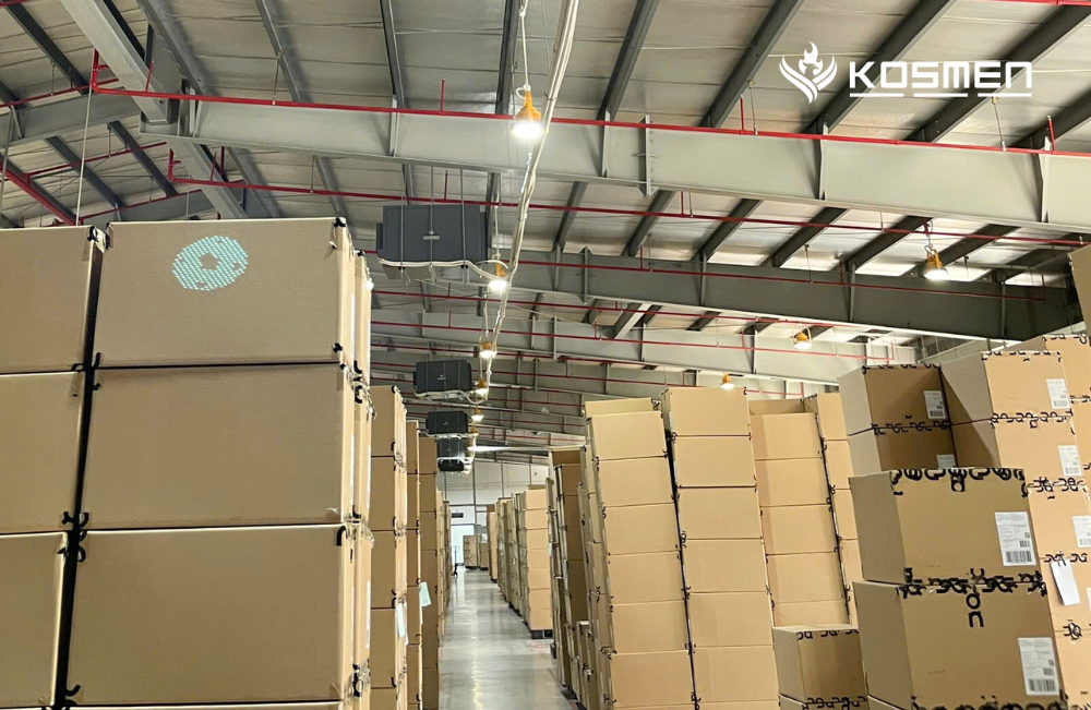 Máy hút ẩm treo trần Kosmen KM-180DS bảo quản sản phẩm giày dép