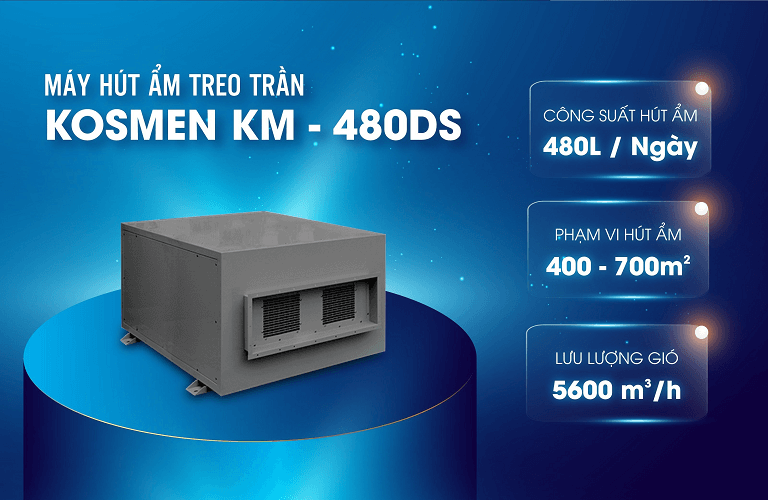 Máy hút ẩm treo trần Kosmen KM-480DS