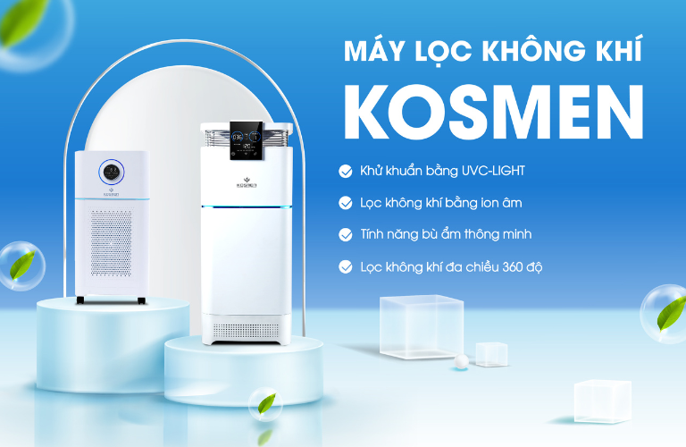M&aacute;y lọc kh&ocirc;ng kh&iacute; Kosmen nổi bật với nhiều t&iacute;nh năng hiện đại th&ocirc;ng minh