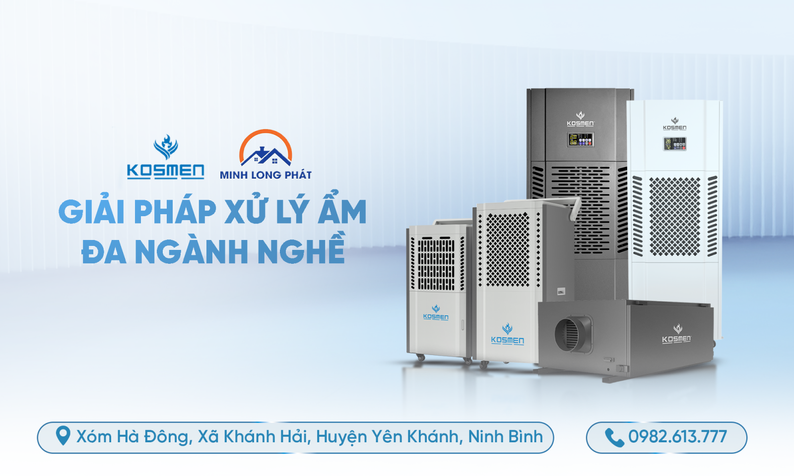 Minh Long Phát chuyên phân phối các sản phẩm máy hút ẩm Kosmen chính hãng tại Ninh Bình