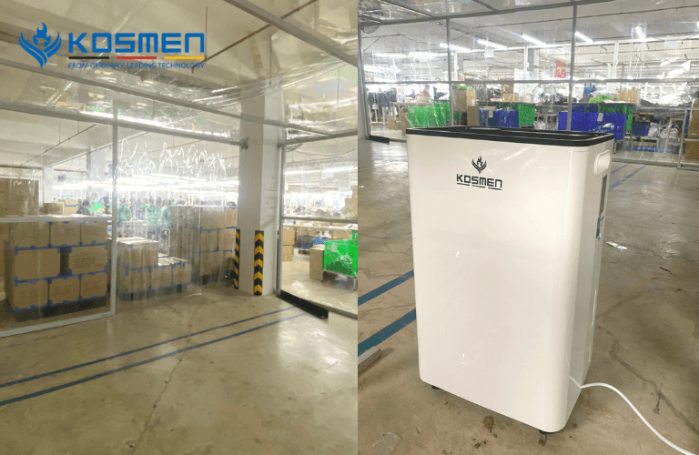 Một số hình ảnh của dự án lắp đặt máy hút ẩm Kosmen tại công ty Pungkook Bến Tre.