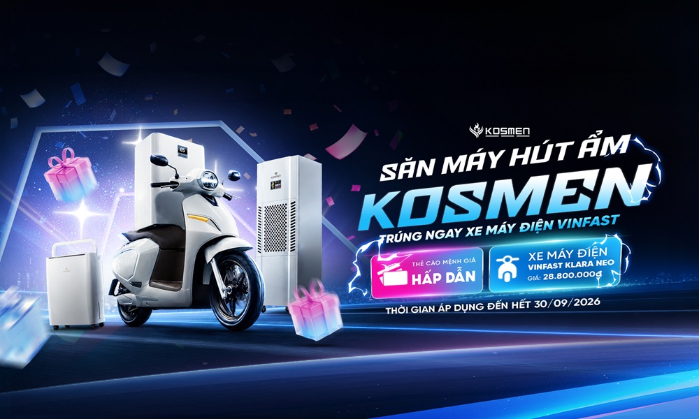 Mua m&aacute;y h&uacute;t ẩm v&agrave; k&iacute;ch hoạt bảo h&agrave;nh liền tay sẽ c&oacute; cơ hội tr&uacute;ng xe m&aacute;y điện Vinfast Klara Neo, duy nhất th&aacute;ng 9, tham gia ngay!