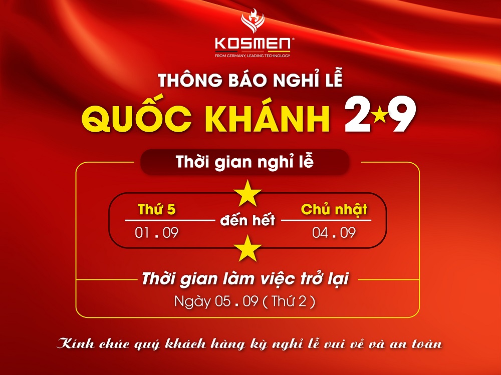 Công Ty Cổ Phần Kosmen - Thông Báo Nghỉ Lễ 02/09