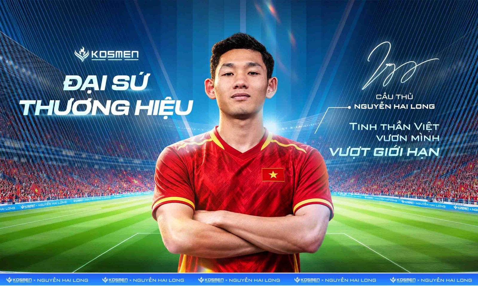 Kosmen ch&iacute;nh thức c&ocirc;ng bố cầu thủ Nguyễn Hai Long trở th&agrave;nh Đại sứ Thương hiệu