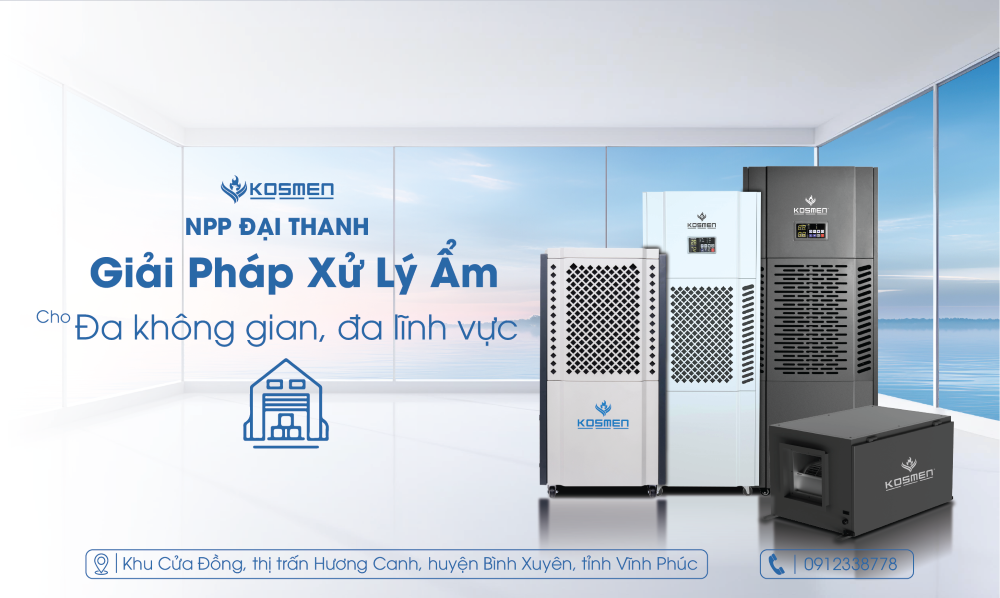 C&aacute;c d&ograve;ng m&aacute;y h&uacute;t ẩm c&ocirc;ng nghiệp v&agrave; treo trần Kosmen được Đại Thanh ph&acirc;n phối