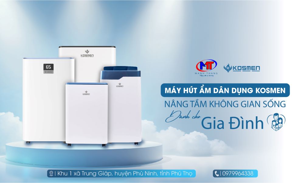 C&aacute;c d&ograve;ng m&aacute;y h&uacute;t ẩm d&acirc;n dụng Kosmen được Mạnh Thắng ph&acirc;n phối