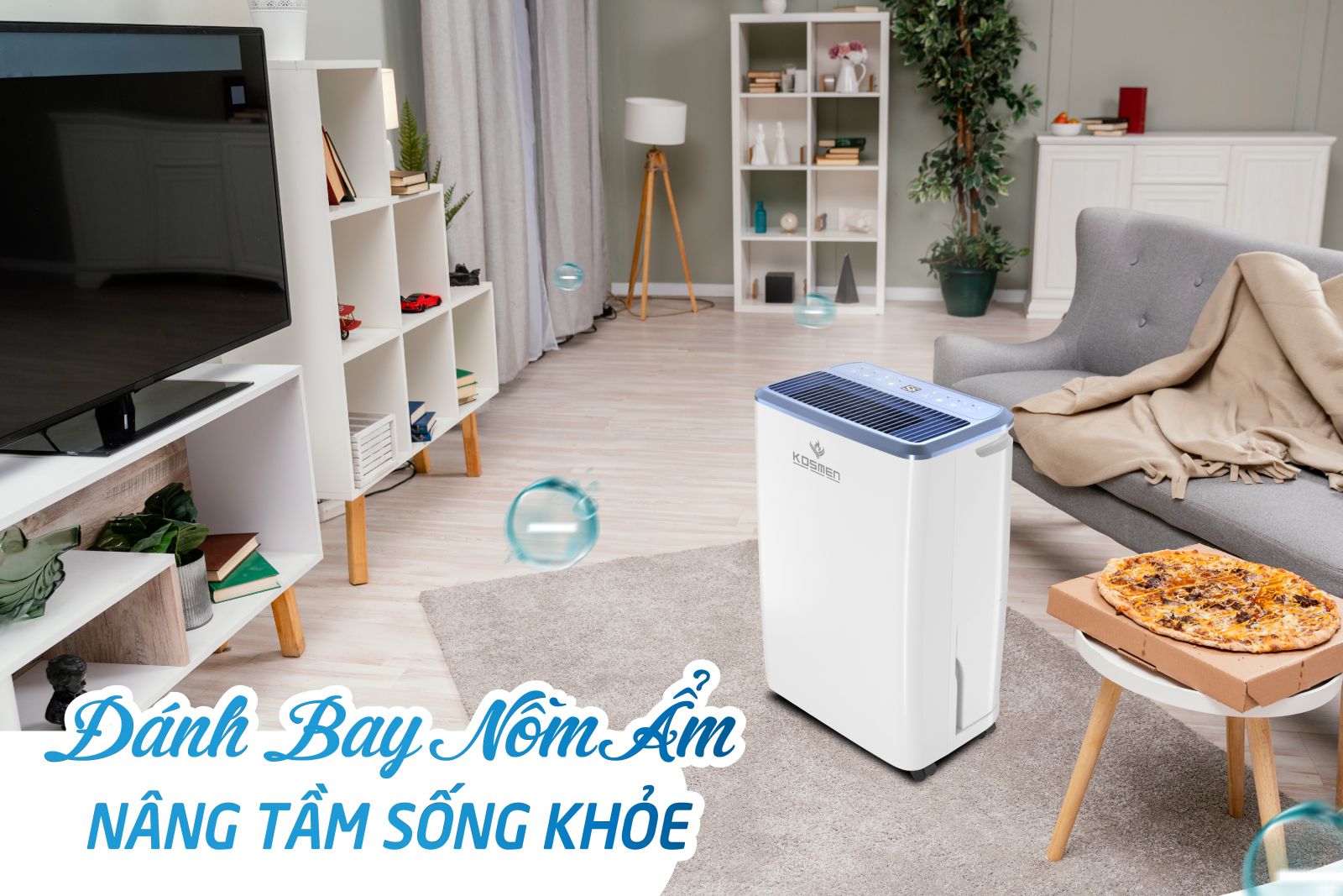 Máy hút ẩm ở Yên Bái Kosmen KM-12N kiểm soát ẩm hiệu quả cho không gian dưới 40m2