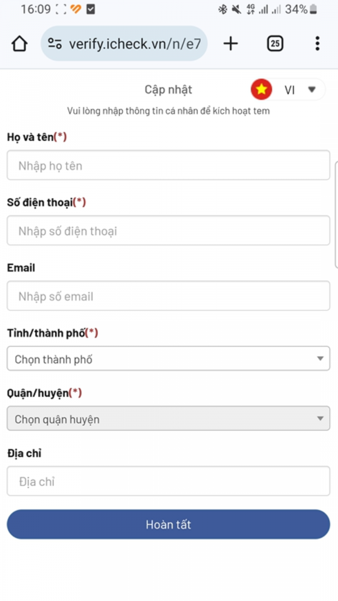 Nhập đầy đủ th&ocirc;ng tin bảo h&agrave;nh