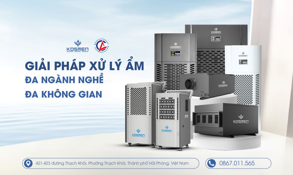 Ch&acirc;u Anh cung cấp sản phẩm m&aacute;y h&uacute;t ẩm Kosmen đa c&ocirc;ng suất, ứng dụng đa ng&agrave;nh nghề tại Hải Ph&ograve;ng