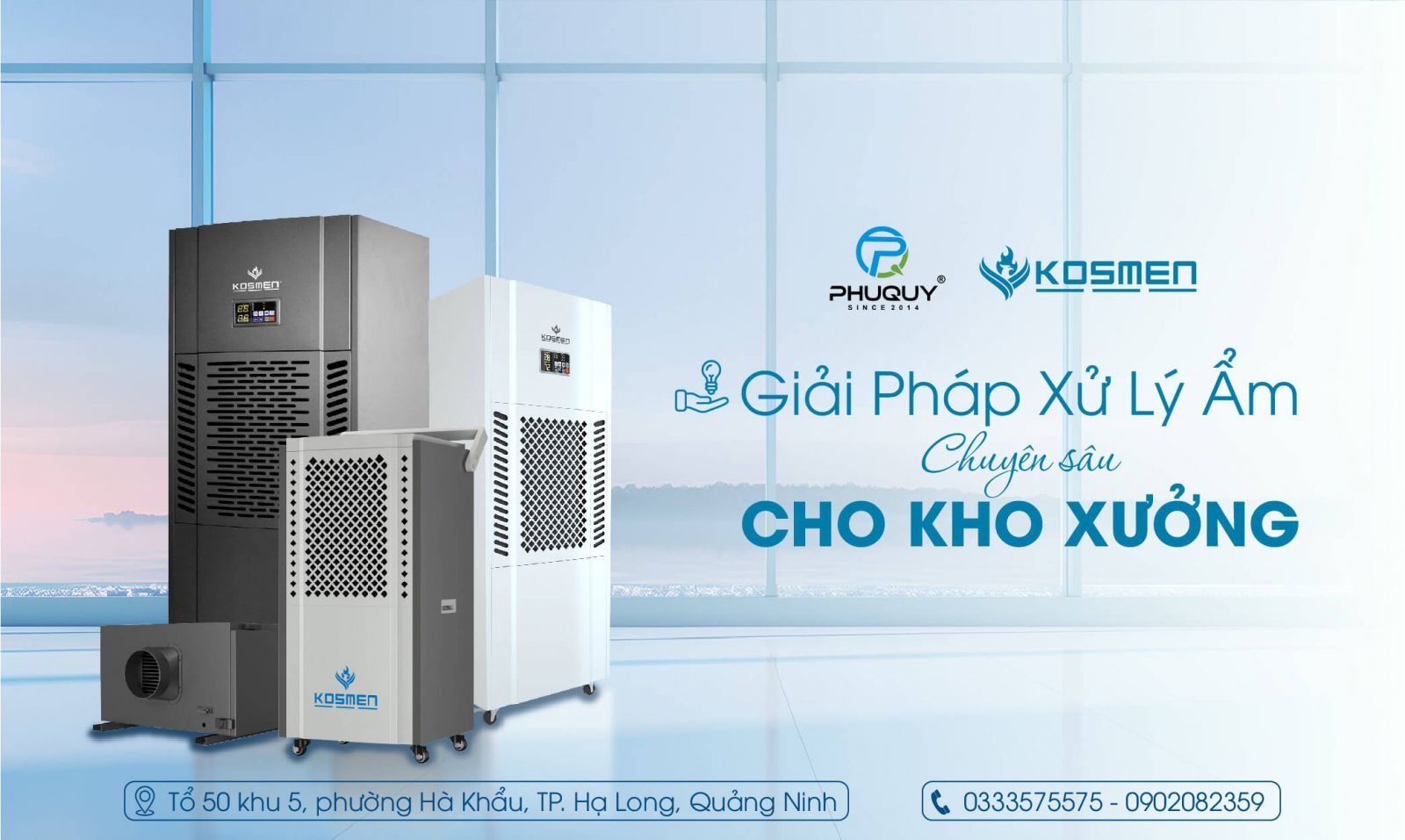 C&aacute;c d&ograve;ng m&aacute;y h&uacute;t ẩm c&ocirc;ng nghiệp v&agrave; treo trần được Ph&uacute; Qu&yacute; ph&acirc;n phối