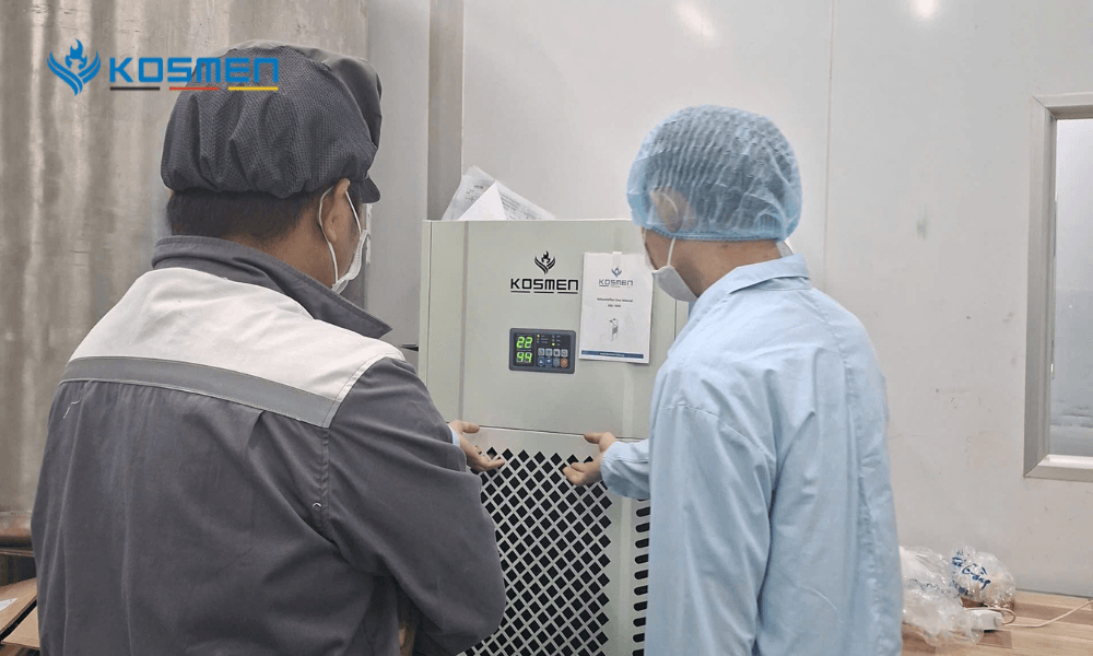Quy trình lắp đặt và tư vấn Máy hút ẩm Kosmen KM-180S tại Công Ty TNHH Dược Mỹ Phẩm LABCOS