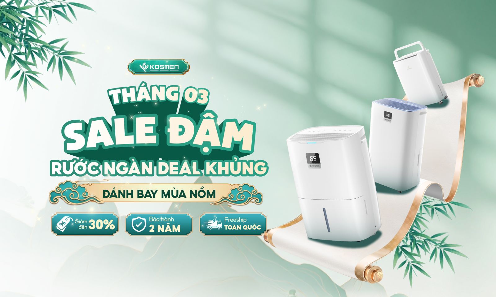 Chương tr&igrave;nh ưu đ&atilde;i khủng đến 30% cho c&aacute;c sản phẩm ch&iacute;nh h&atilde;ng Kosmen trong th&aacute;ng 3