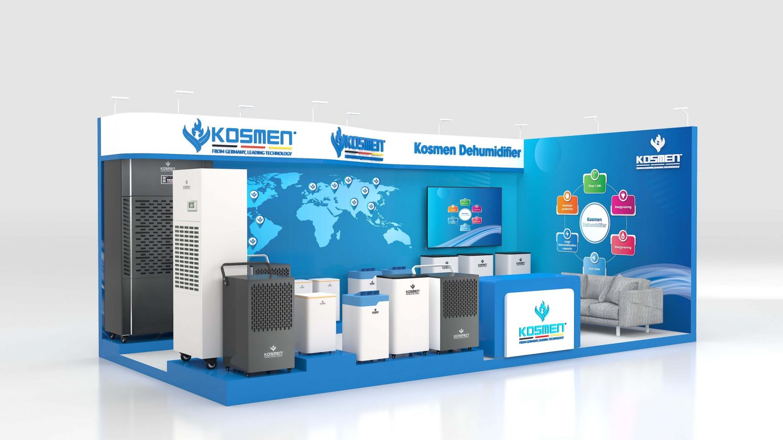 Gian h&agrave;ng trưng b&agrave;y sản phẩm Kosmen tại Triển l&atilde;m quốc tế VTG 2022