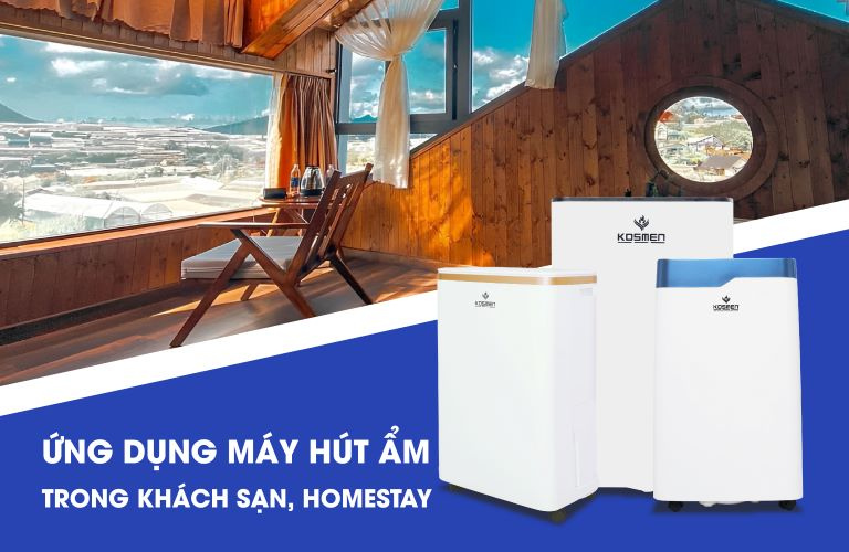 M&aacute;y h&uacute;t ẩm Kosmen được sử dụng nhiều trong ph&ograve;ng kh&aacute;ch sạn, homestay