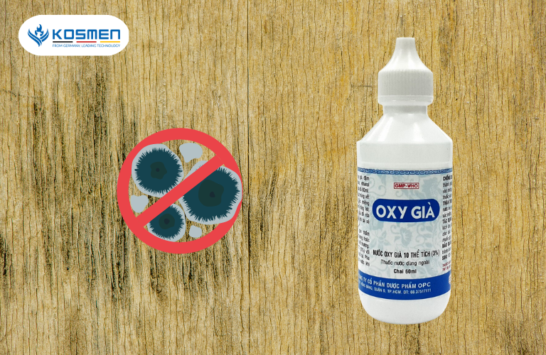 Sử dụng oxy già để loại bỏ nấm mốc trên bề mặt gỗ