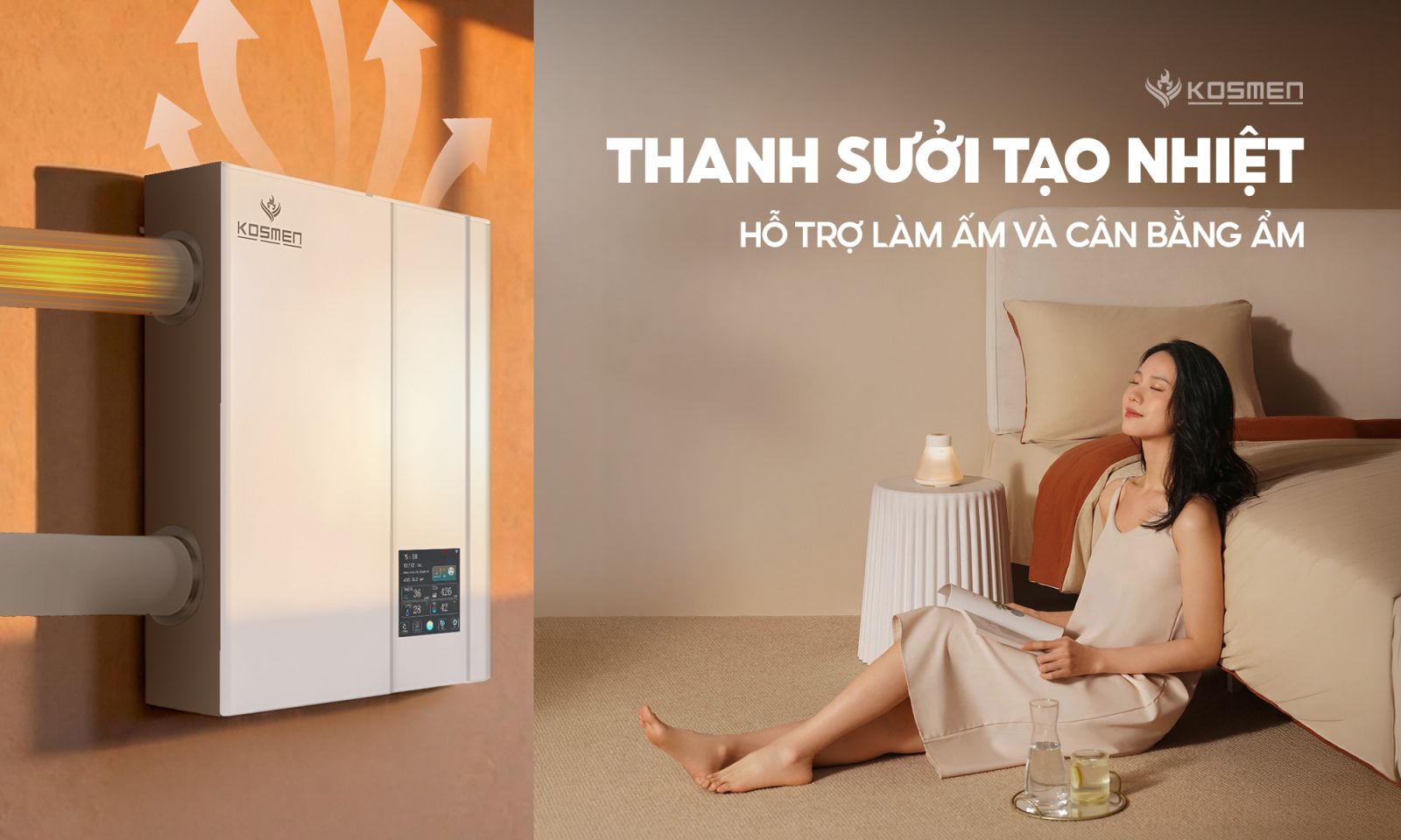 Máy cấp khí tươi và lọc không khí Kosmen-KM-A150 trang bị thanh sưởi ấm hỗ trợ cân bằng nhiệt độ 
