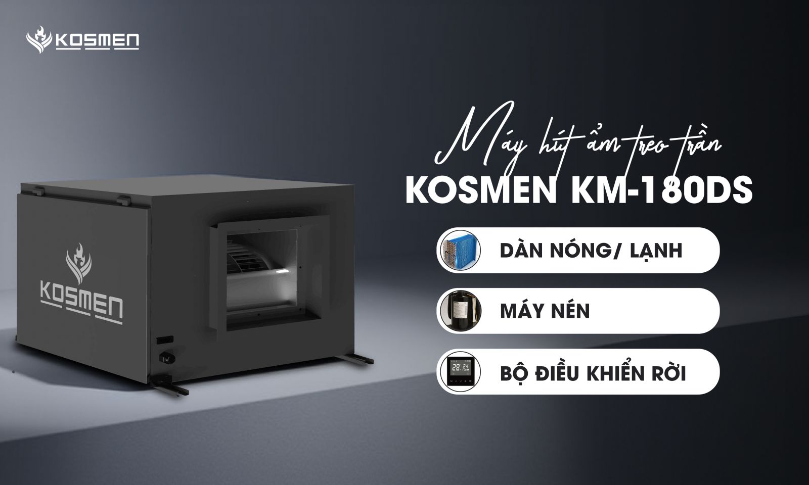 Máy treo trần thiết kế tiết kiệm không gian