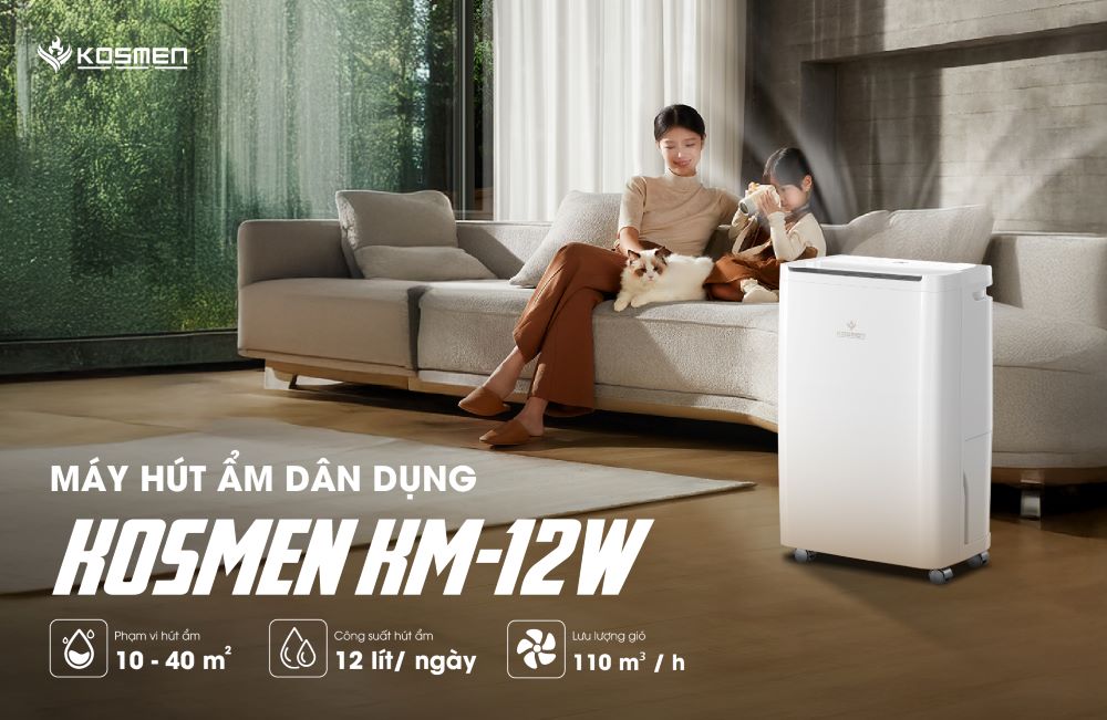 Thông số kỹ thuật của máy hút ẩm dân dụng Kosmen KM-12W