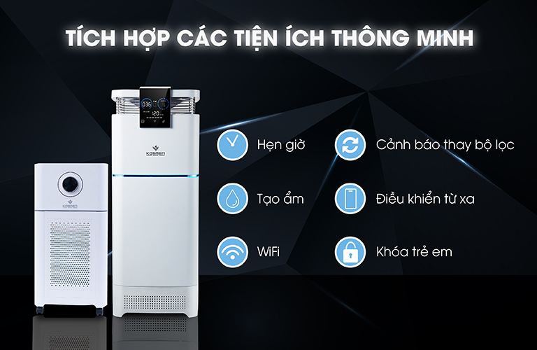 Máy lọc không khí bù ẩm Kosmen với đa dạng tiện ích