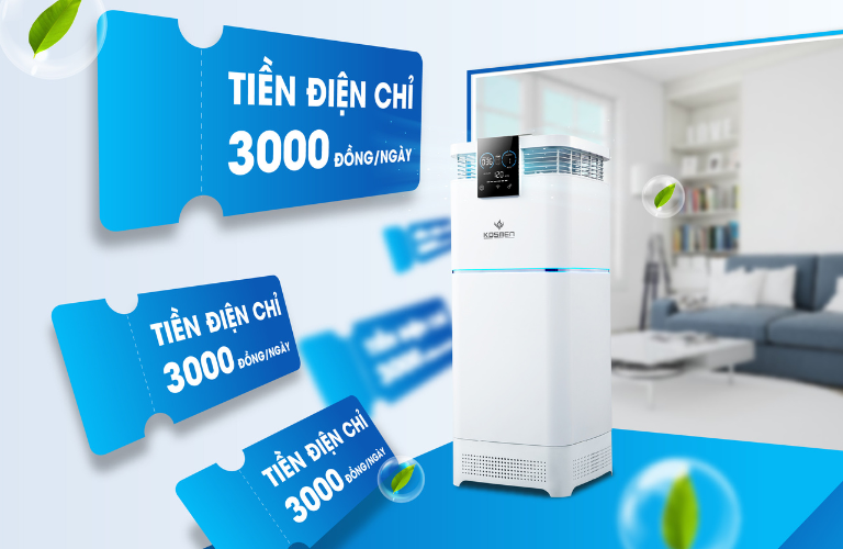Người d&ugrave;ng chỉ tốn khoảng 3.000 đồng mỗi ng&agrave;y khi sử dụng m&aacute;y lọc kh&ocirc;ng kh&iacute; Kosmen KM-A99 
