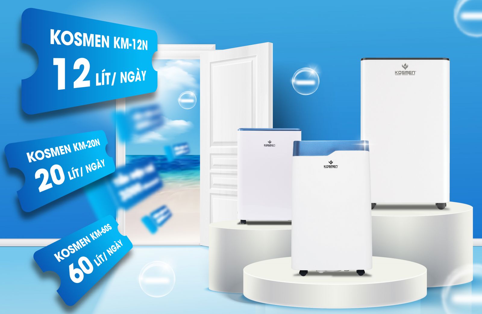 Máy hút ẩm dân dụng với công suất nhỏ phù hợp cho các không gian trong gia đình